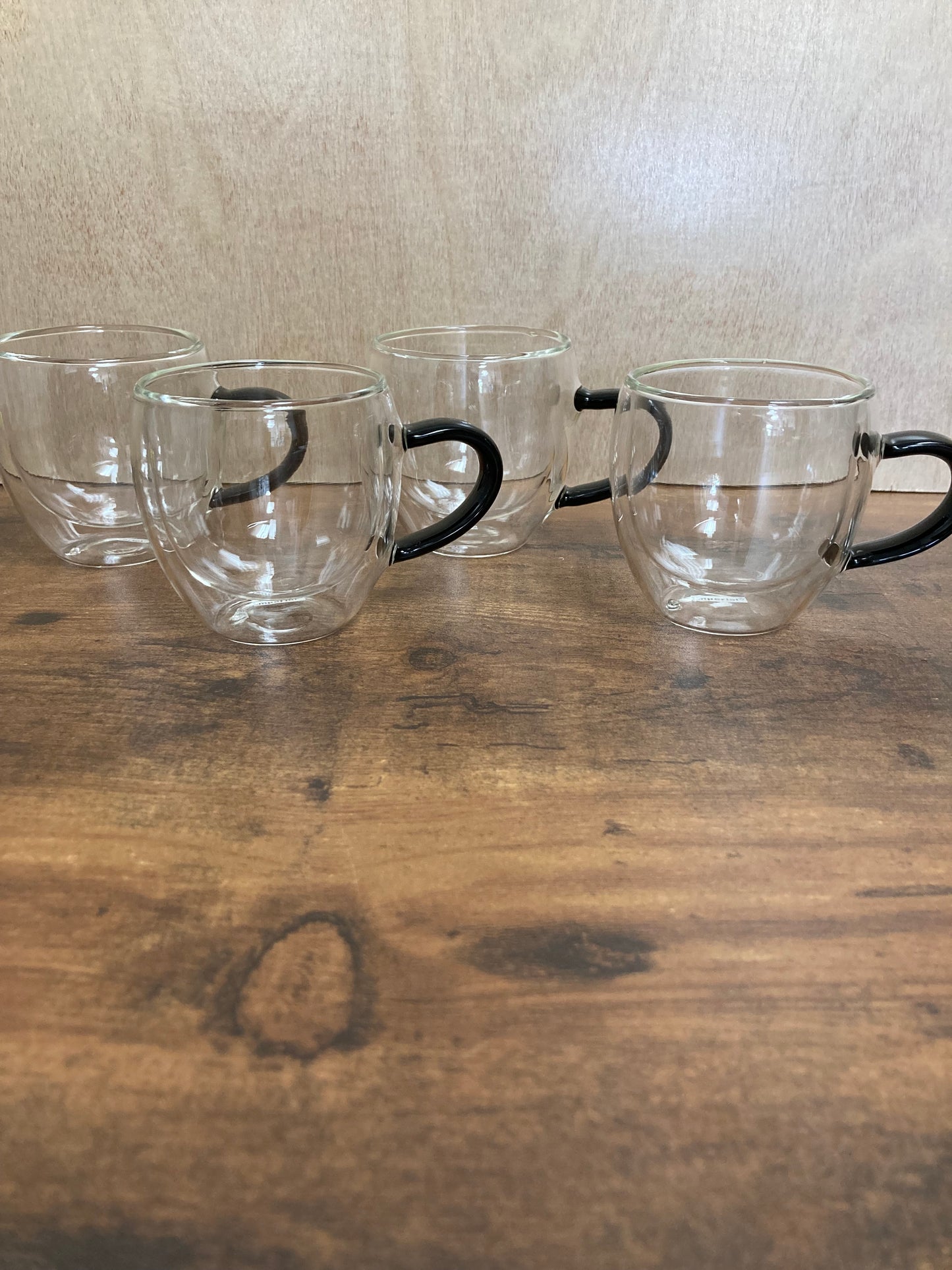 Coffee cups set of 4 double walled glass.