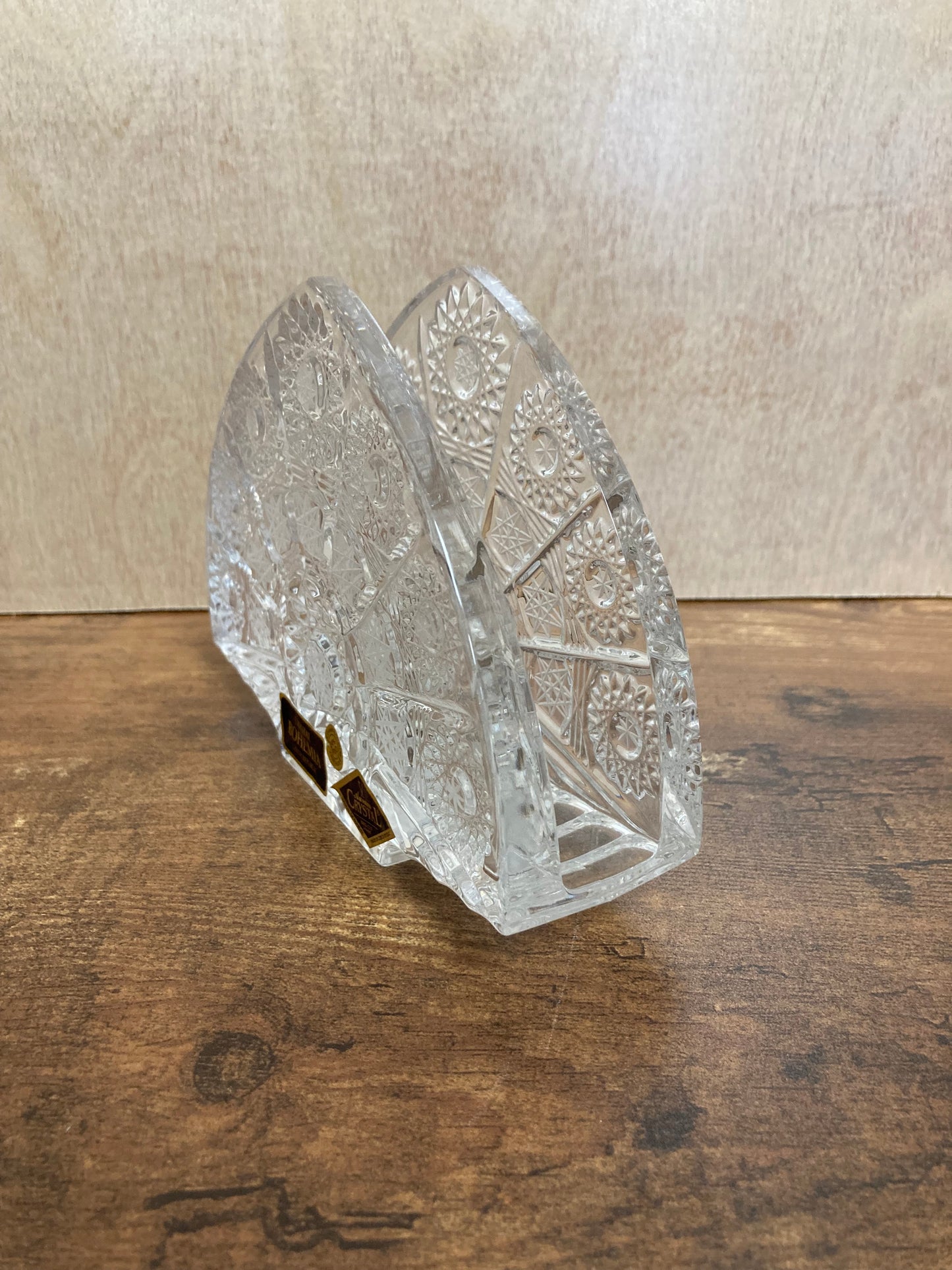 Bohemia Crystal hand cut 500 PK napkin holder home decor .Eternal elegance .