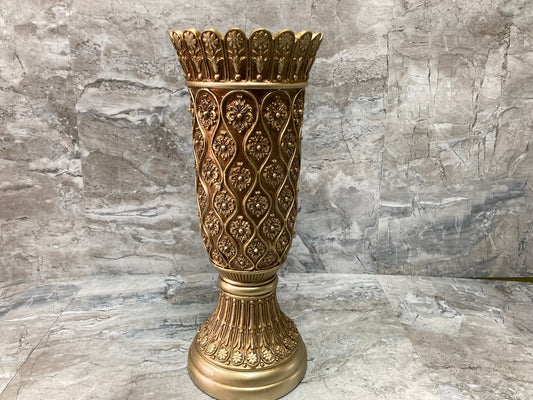Flower Vase made of poly resin decoration . Home decor .Brown color.