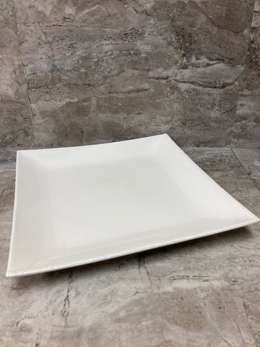 Serving dish plate  platter square shape white ceramic .Home decor.