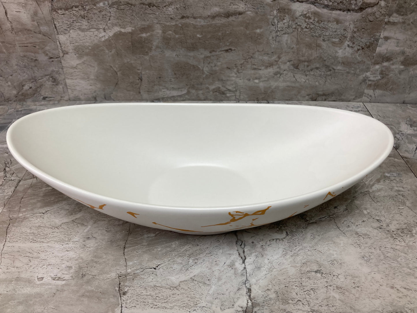 Serving dish tray plate fruits pastry food ,ceramic marble pattern oval shape.