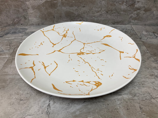 Serving dish tray plate fruits food ,ceramic marble pattern round shape.