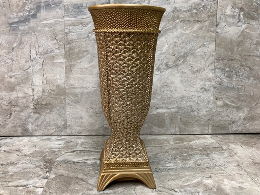 Flower Vase made of poly resin decoration . Home decor .Brown color.