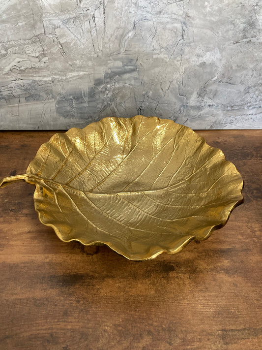 Salad Fruit bowl metal gold color. Serving dish decor home.