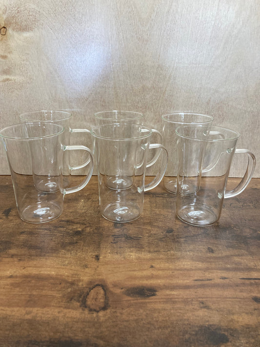 Coffee Tea cups set of 6 glass , heat resistance glass.