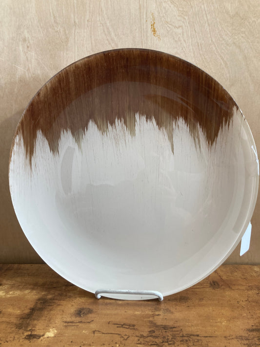 Serving plate dish platter made of glass with original and modern pattern home decor .