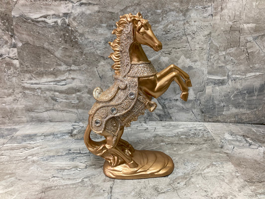 Golden Horse figurine statuette home decor resin Stallion Glitter