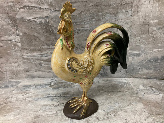 Rooster Figurine Colorful Statue Home Decor Poly Resin.