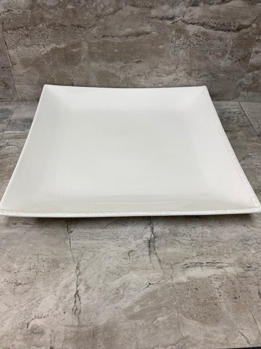 Elegant White Square Ceramic Serving Platter Tray . Table top Dish.